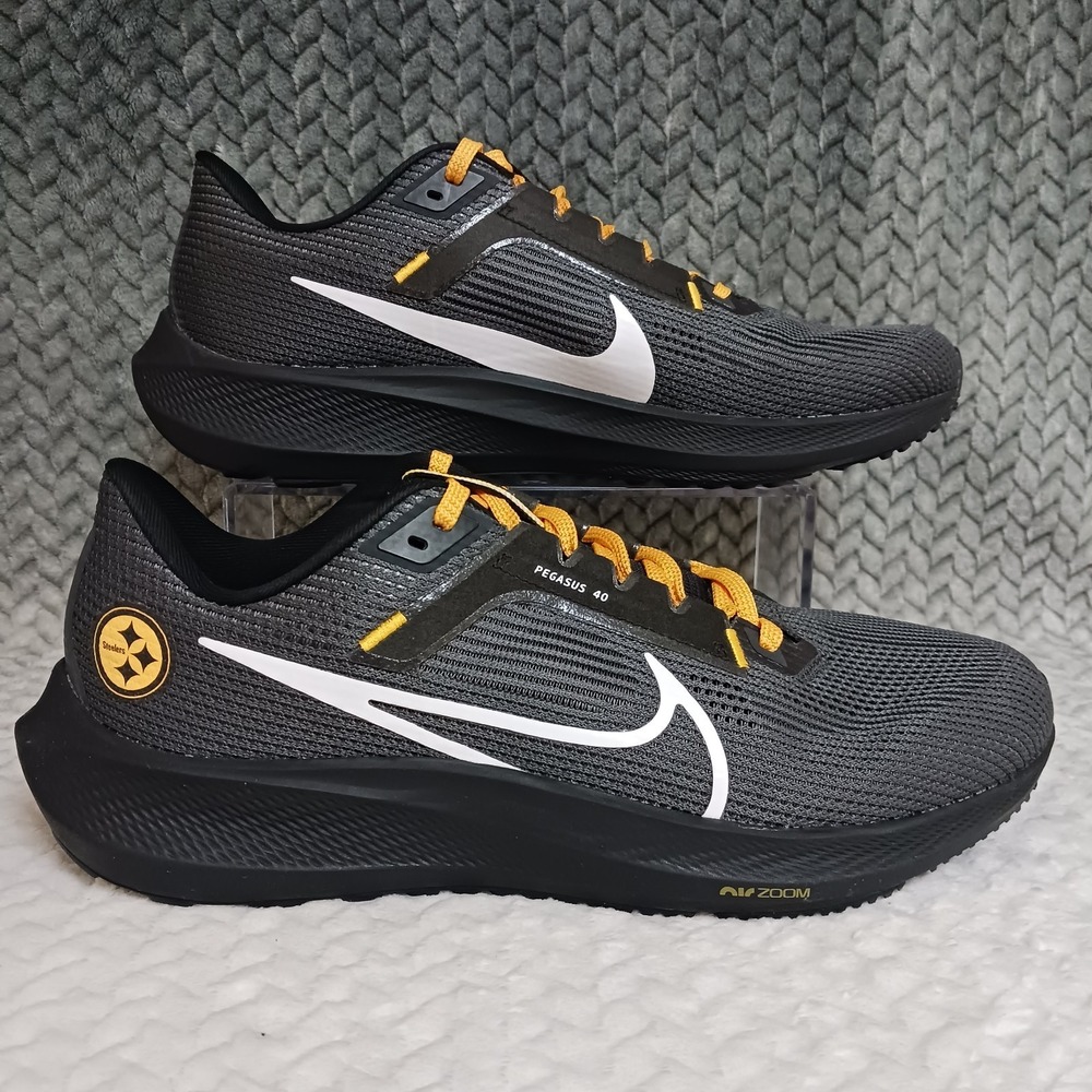 Nike Air Zoom Pegasus 40 Pittsburgh Steelers Mens Running Sneakers Shoes Sz 10.5
